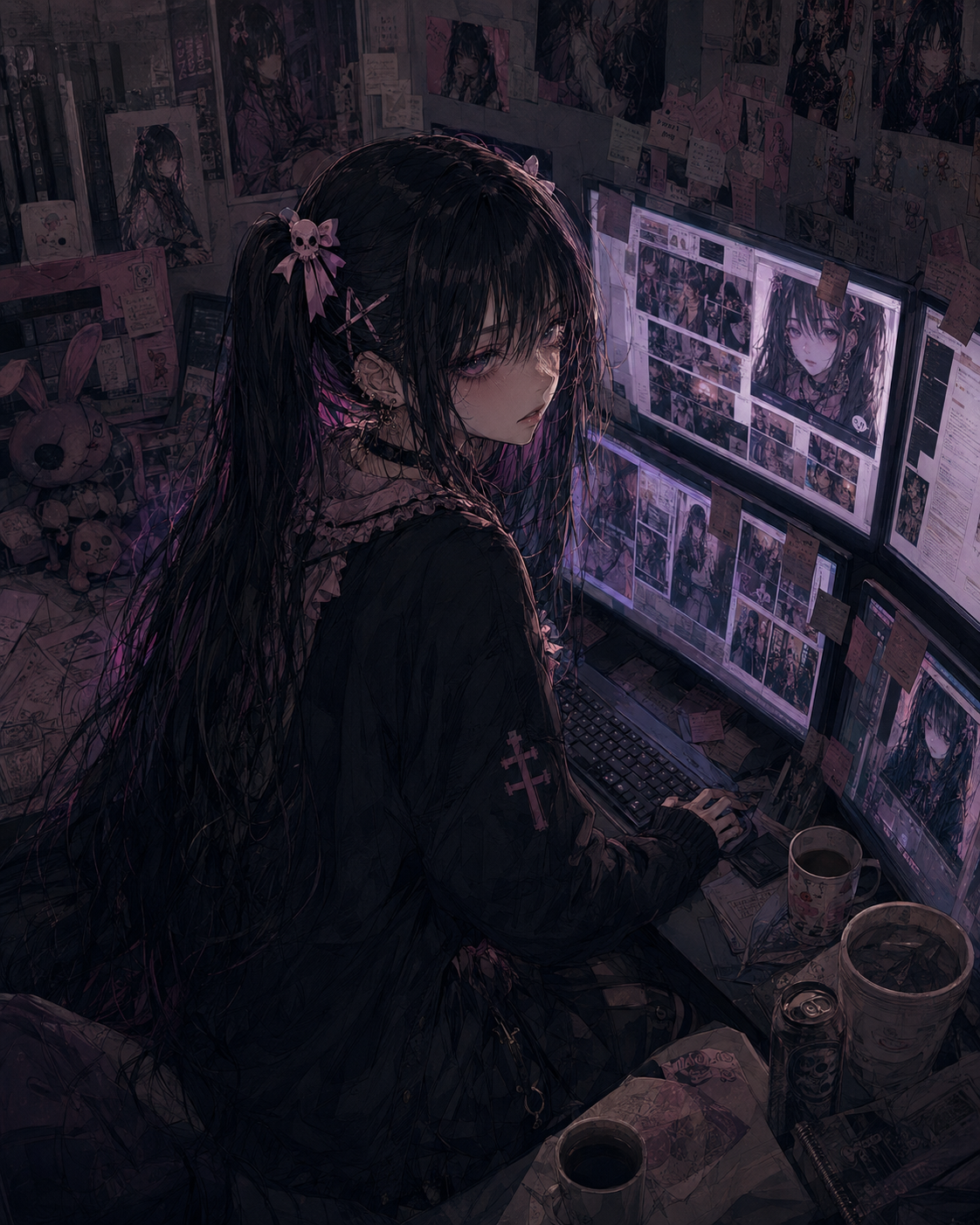 Akane discovered in an internet-café booth