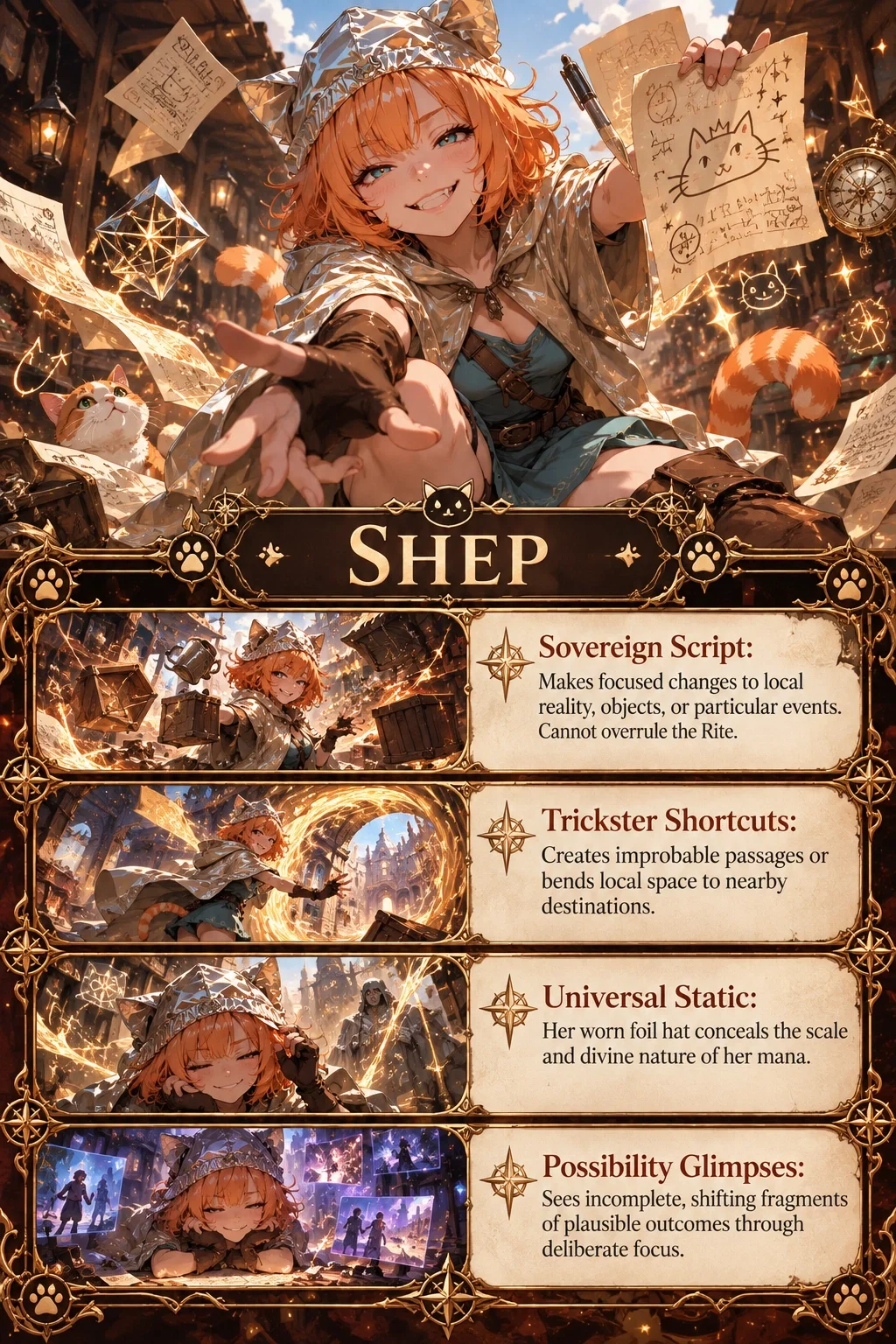 Shiori abilities — prepared magic and Null