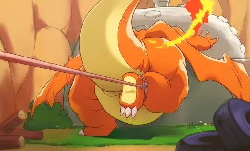 Charizard stuck in a pipe