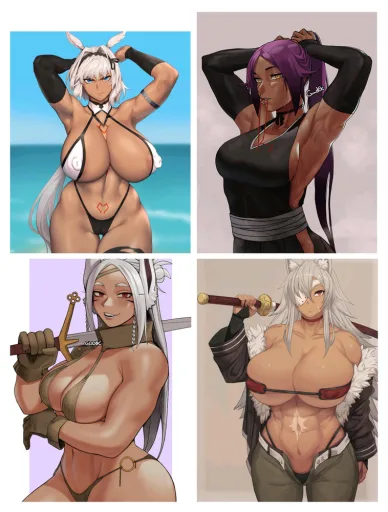 Miruko & Caenis & Yoruichi & Ghislaine