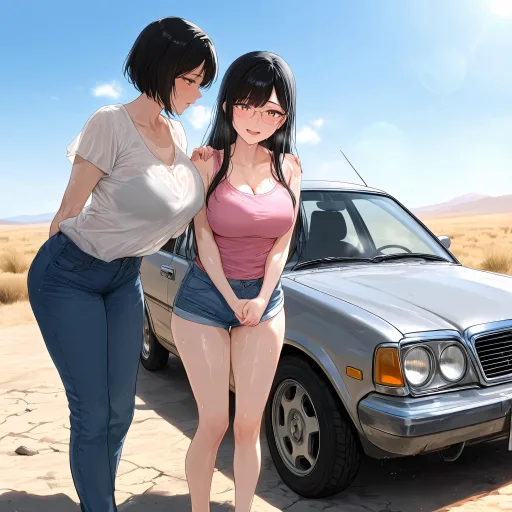 Stranded Mom and Daughter